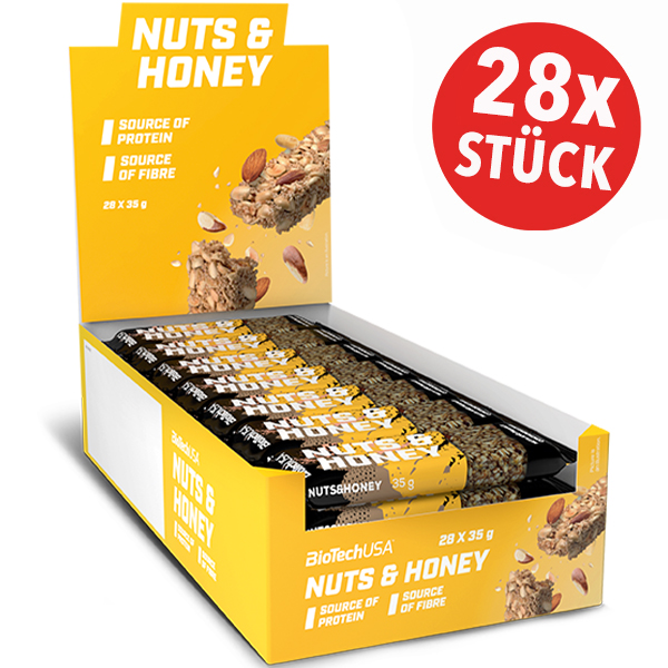 28x Biotech USA Nuts & Honey Bars