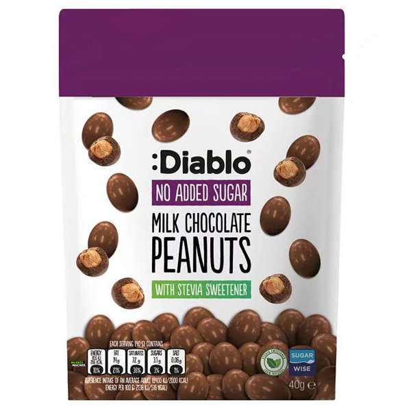 Diablo No Sugar Added Chocolate Peanuts