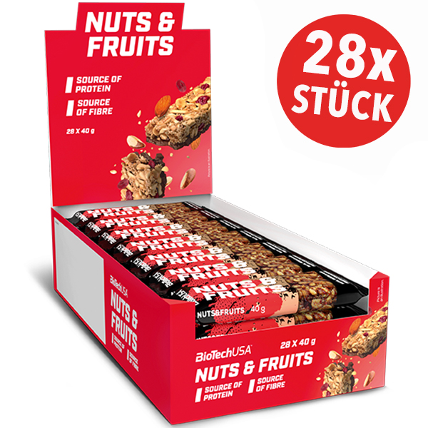 28x Biotech USA Nuts & Fruits Bars