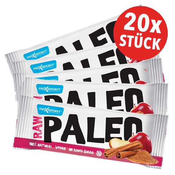 20x Maxsport Raw Paleo Bar Apple Cinnamon