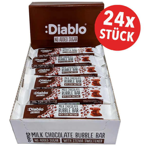 24x Diablo Milk Chocolate Bubble Bars